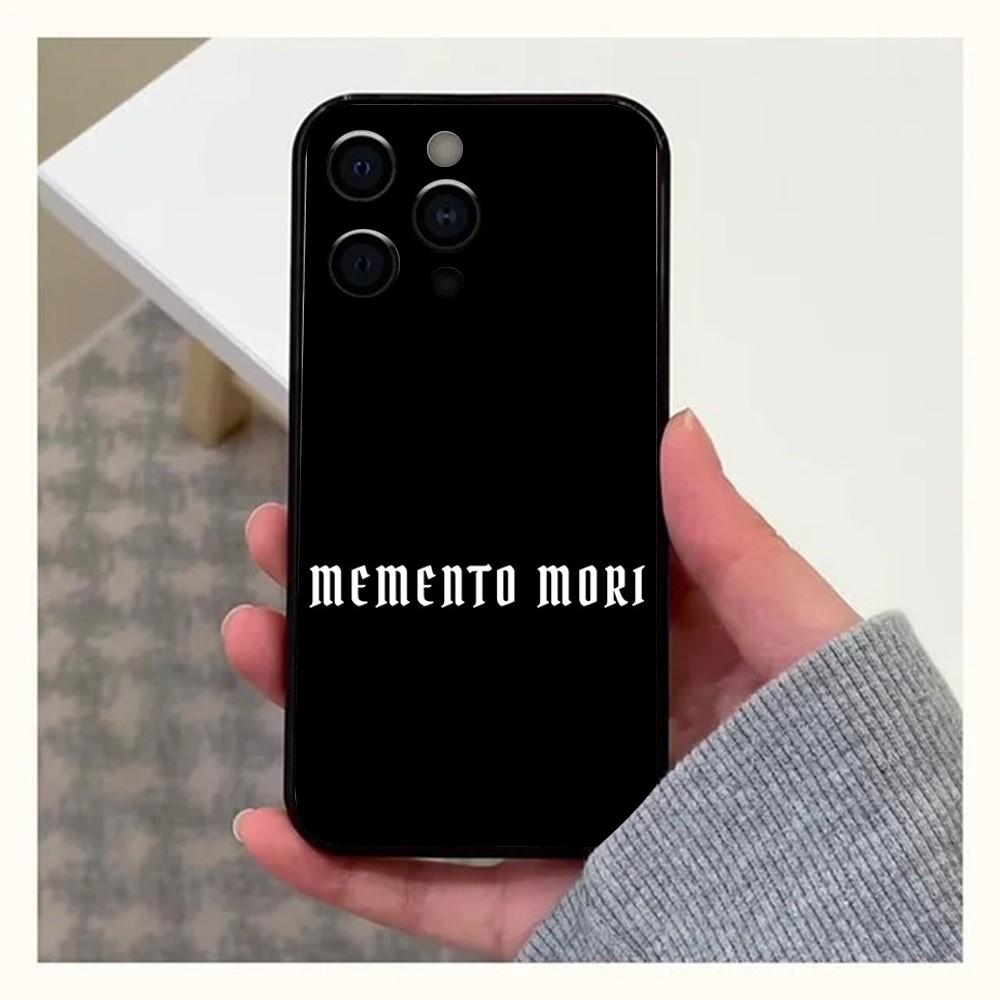 Memento Mori Phone Case For Apple iPhone 15,14,13,12,11,Pro,X,XS,Max,XR,Plus,Mini Soft Black Cover