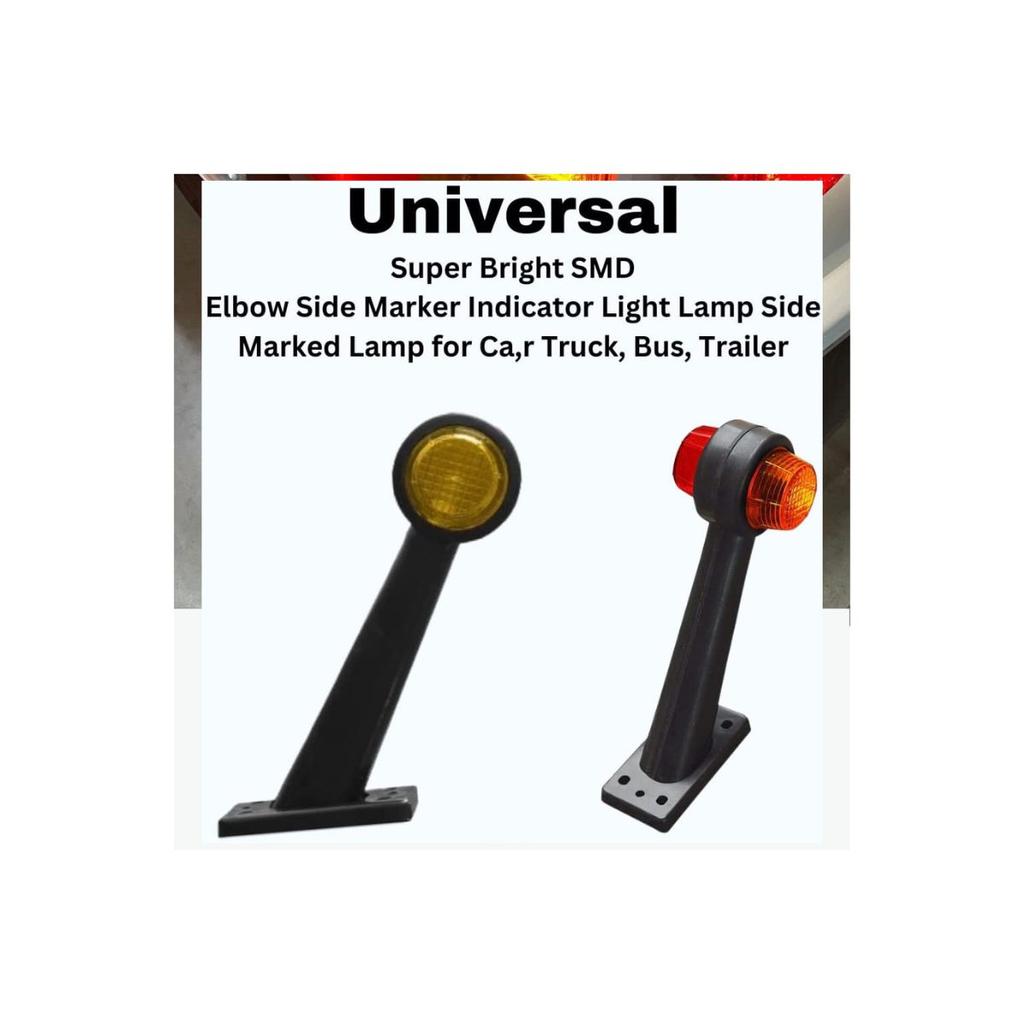 APSMOTIV Side Rubber Stalk Marker Light Red/Amber Lamp 12v for Truck Caravan Kenworth Peterbilt Freightliner Western Star Trucks Semi Trailers 4-Pack