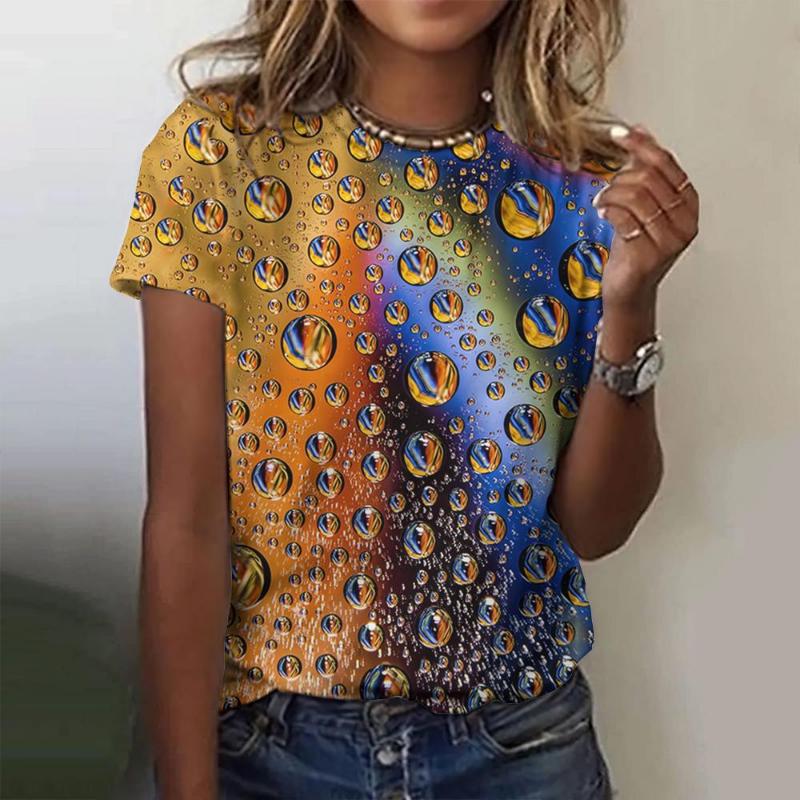 

Summer Colorful Water Drops 3D Print T-shirts Women Streetwear Casual Fashion Y2k Short Sleeve T Shirt O-neck Tees Tops Clothing 8XL