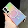 Gradient Aurora Laser Magnetic For Magsafe Case For Samsung Galaxy Z Fold Flip 7 6 5 4 3 Rainbow Color Wireless Charger Cover