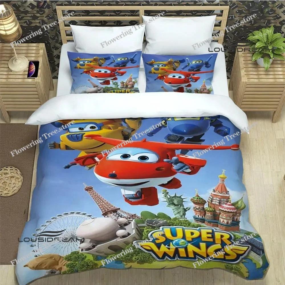 Cute Cartoon Super Wings Bedding Sets Exquisite Supplies Set Duvet Cover Bed Comforter Set Bedding Set Luxury Birthday Gift