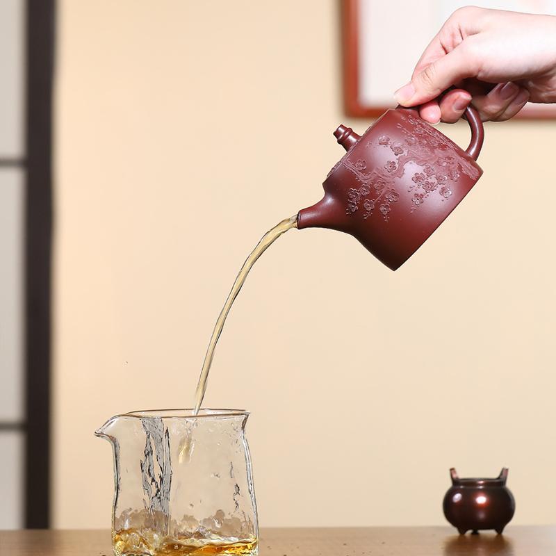 260ml Chinese Yixing Purple Clay Teapots Tradition Handmade Plum Blossom Tea Pot Beauty Tea Infuser Kettle Raw Ore Zisha Teaware