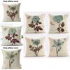 Nature Inspired Pillowcase With Flowers And Green Leaves For Home Decor And Couch Cushion