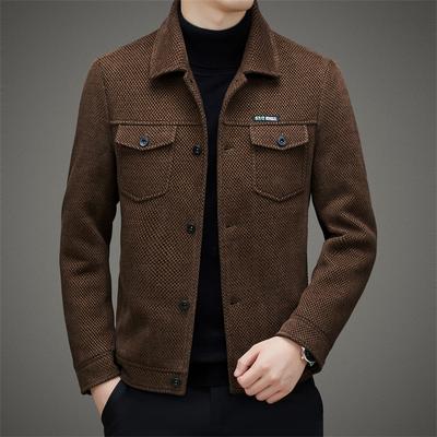 High Quality Men's Jackets Thick Casual Coat Spring Autumn Turn Down Collar Outerwear Men