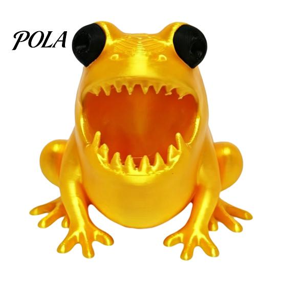 Desktop Pen Storage Cute Frog Holder, 3D Printed Figurine, Cartoon Desk Office Organizer Organizer, Multifunctional for Pens Pencils Markers,