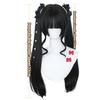 Long Straight Hair Double Ponytail Synthetic Wig Female Straight Bangs Lolita Cosplay Festival Straight Hair Double Ponytail Wig