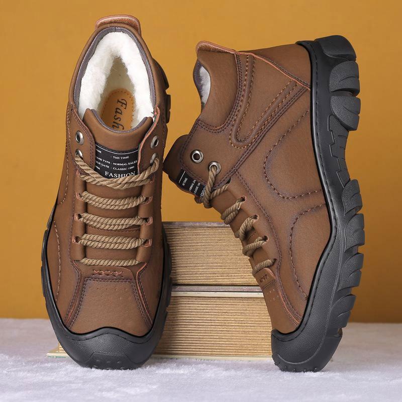 New Winter Men's Plus Velvet Sneakers Non-slip Water Proof Keep Warm High Boots