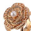 Flower Scarf Ring Clip for Women Rhinestone Floral Belt Scarf Buckle Faux Pearl Clothes Slides Ring for Clothing Shirt Shawl Accessory