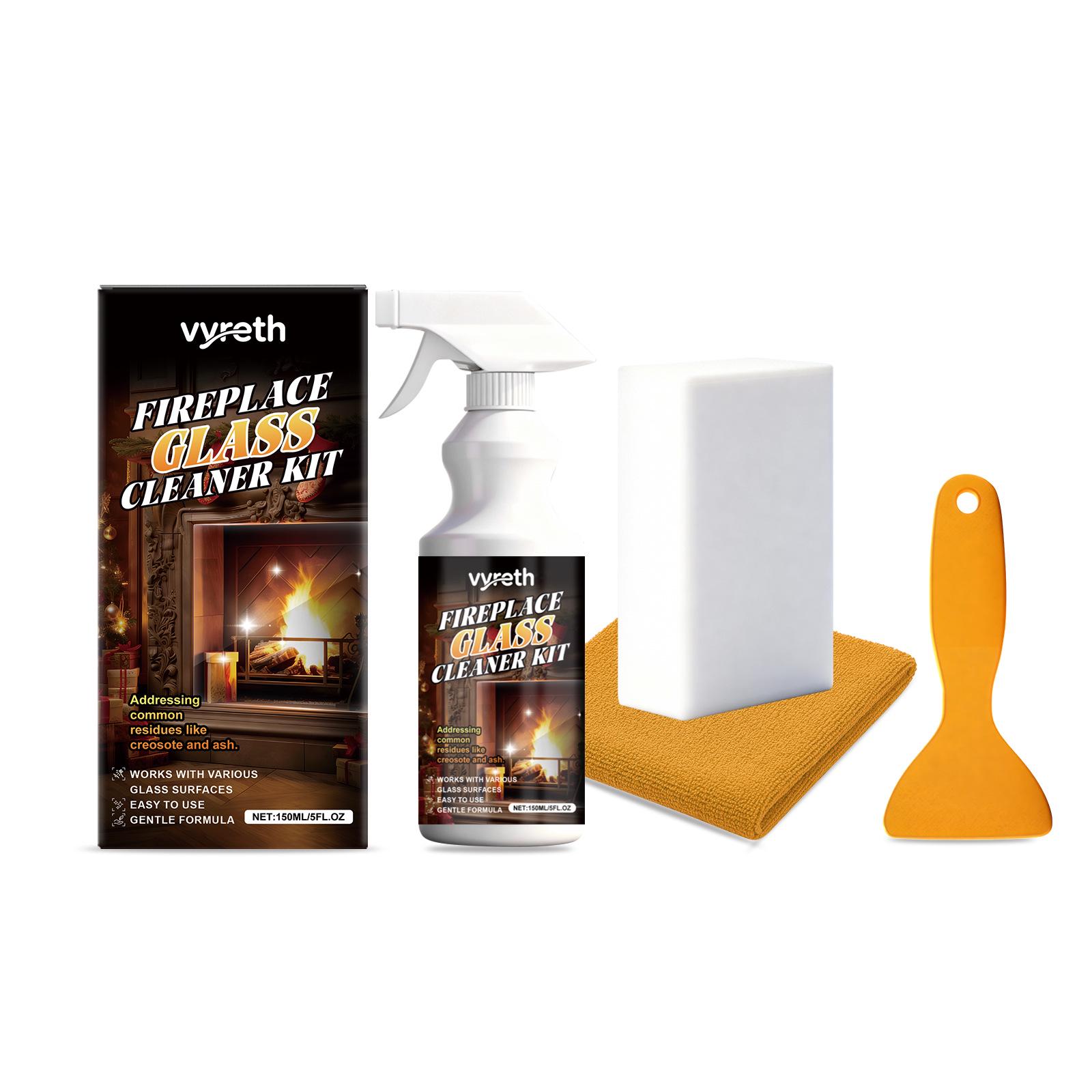 Vyreth Easy-to-Use Fireplace Glass Cleaning Kit for Daily Stain Removal