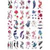 Flower Butterfly Legs Arm Body 30 Sheets for Women Temporary Tattoo Tattoo Sticker Fake Tattoo  High Quality