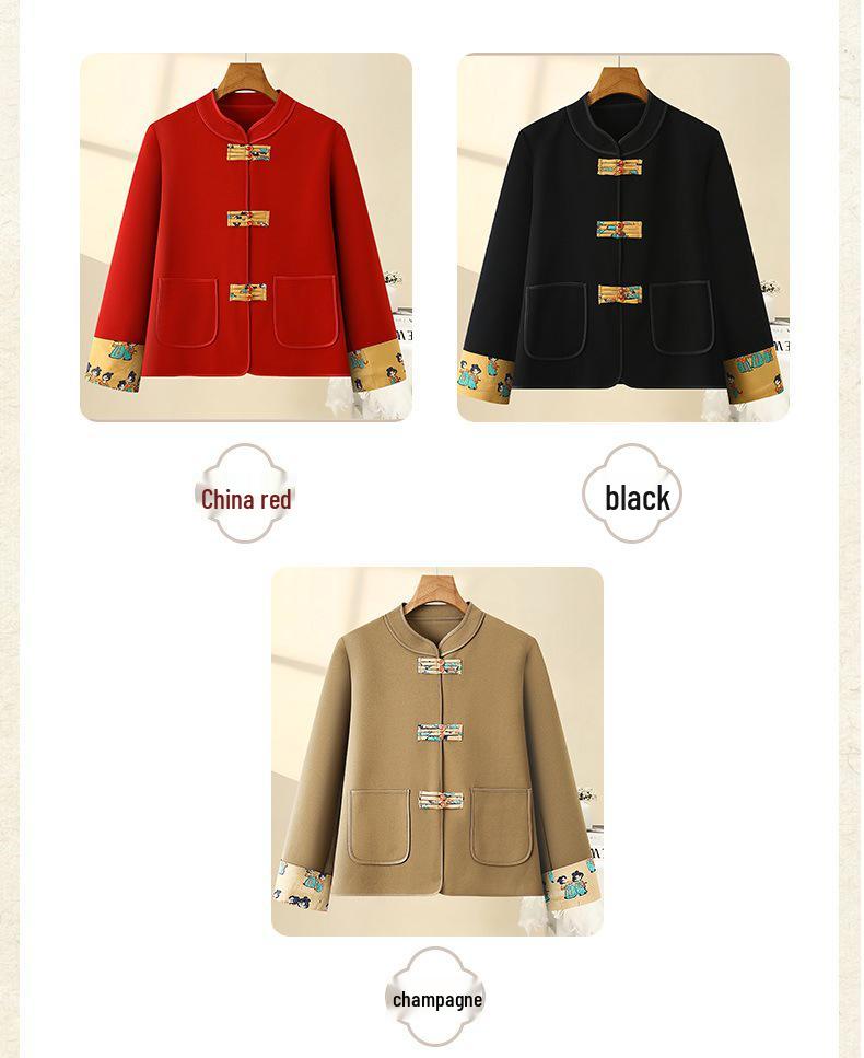 Women's Spring/Autumn Frog Button Short Jacket - Chinese National Style Cardigan