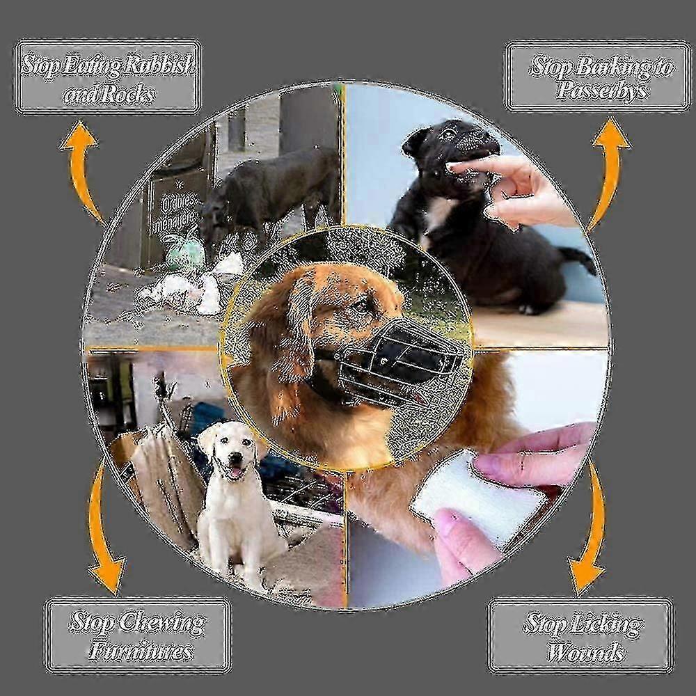 2025 Super Metal Muzzle Dog Muzzles Leather Muzzle Compatible Large Dogs,m - Z