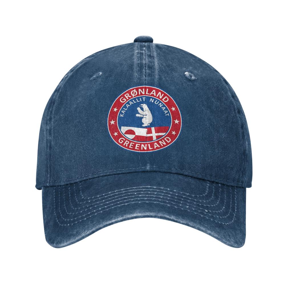 Badge Of Greenland Washed Baseball Cap Vintage Sun Trucker Hat Summer Men Women Outdoor Sports Snapback Cap