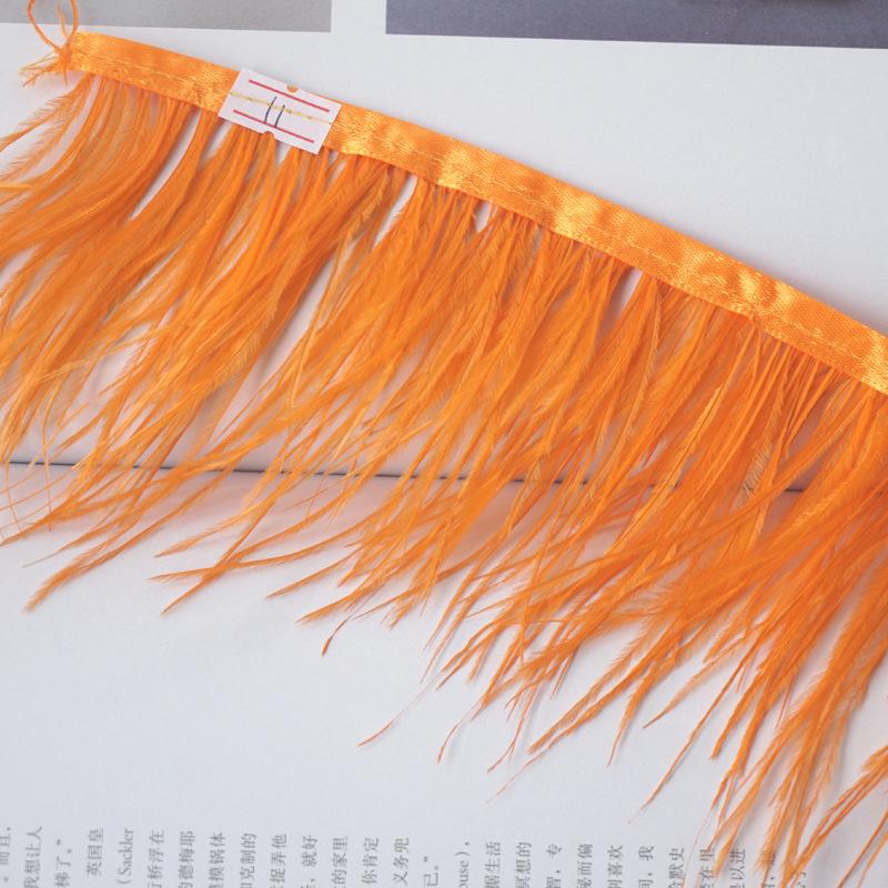 Verschlüsselter Federstoffstreifen 10-13 cm Straußenhaar Stoffkante Kleid Lateintanzrock Stoffband Hut Dekorationsmaterial