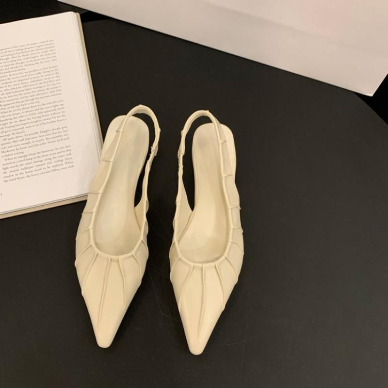 Móda 2025 Horký Výprodej Dámské Boty Slingbacks Dámské Vysoké Podpatky Módní Šněrovací Manžeta Kancelář a Kariéra Nové Sandály s Krytou Špičkou