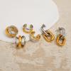 NEW VINTAGE THREE MIX COLOR GYPSY EAR CLIP EARRINGS 2027 Dazan Ins Trendy 18k Pvd Gold Plated Stainless Steel Luxury Jewelry