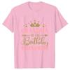 Birthday Princess Bundle Dad Mom of The Girls Birthday Party Tshirt O Neck Tops Short Sleeve White Pink Aesthetic Clothes