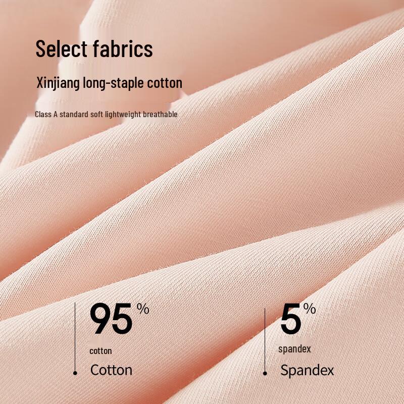 Audifen Women's Pure Cotton Mid-Waist Silk Crotch Briefs (6-Pack)