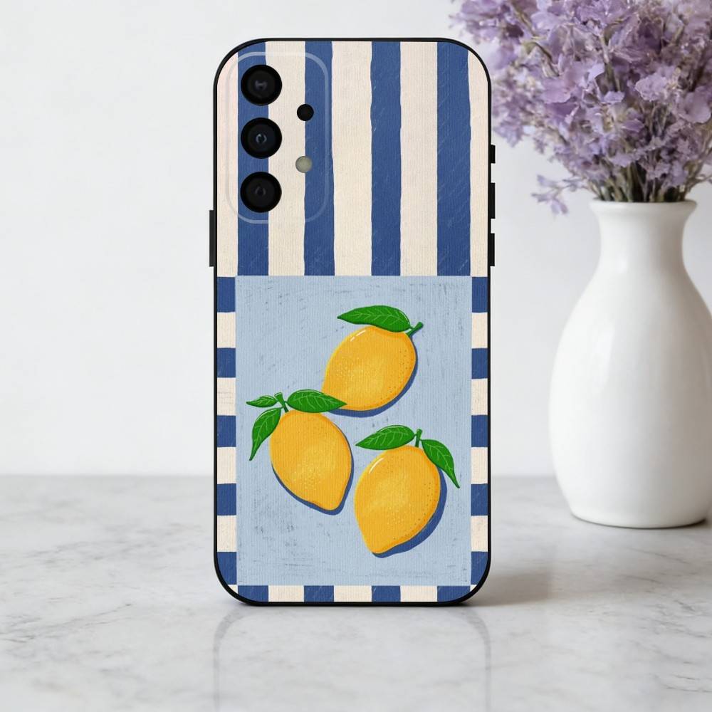 ins cute colorful F-Fruit Phone Case For Samsung Galaxy A73,A72,A71,A70,A53,A52,A51,Soft Silicone Black Cover