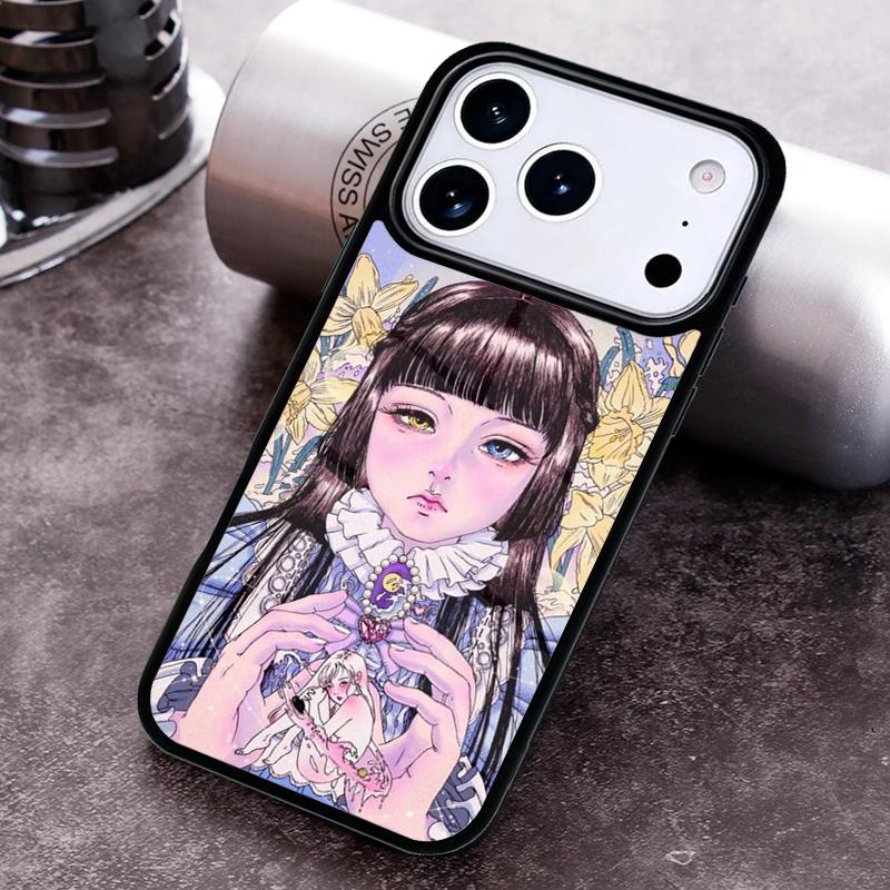 Cartoon Girl illustration Phone Case For iPhone 17 16 15 14 13 12 11 Pro Max Plus 17Air Soft Silicone Cover