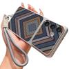 Geometric Cloth Texture Leather Lanyard Case For Samsung Galaxy A57 A37 A17 A56 A36 A26 A16 A55 A54 5G S21 FE S22 S23 S24 S25 Plus S26 Ultra