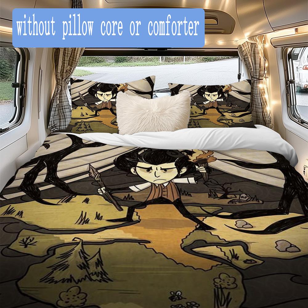 Don't Starve Pattern Bedding,Quilt Set Quilt Cover Pillowcase Home Birthday Gift (1*duvet cover+2*pillowcase,without core)XSJT0917009