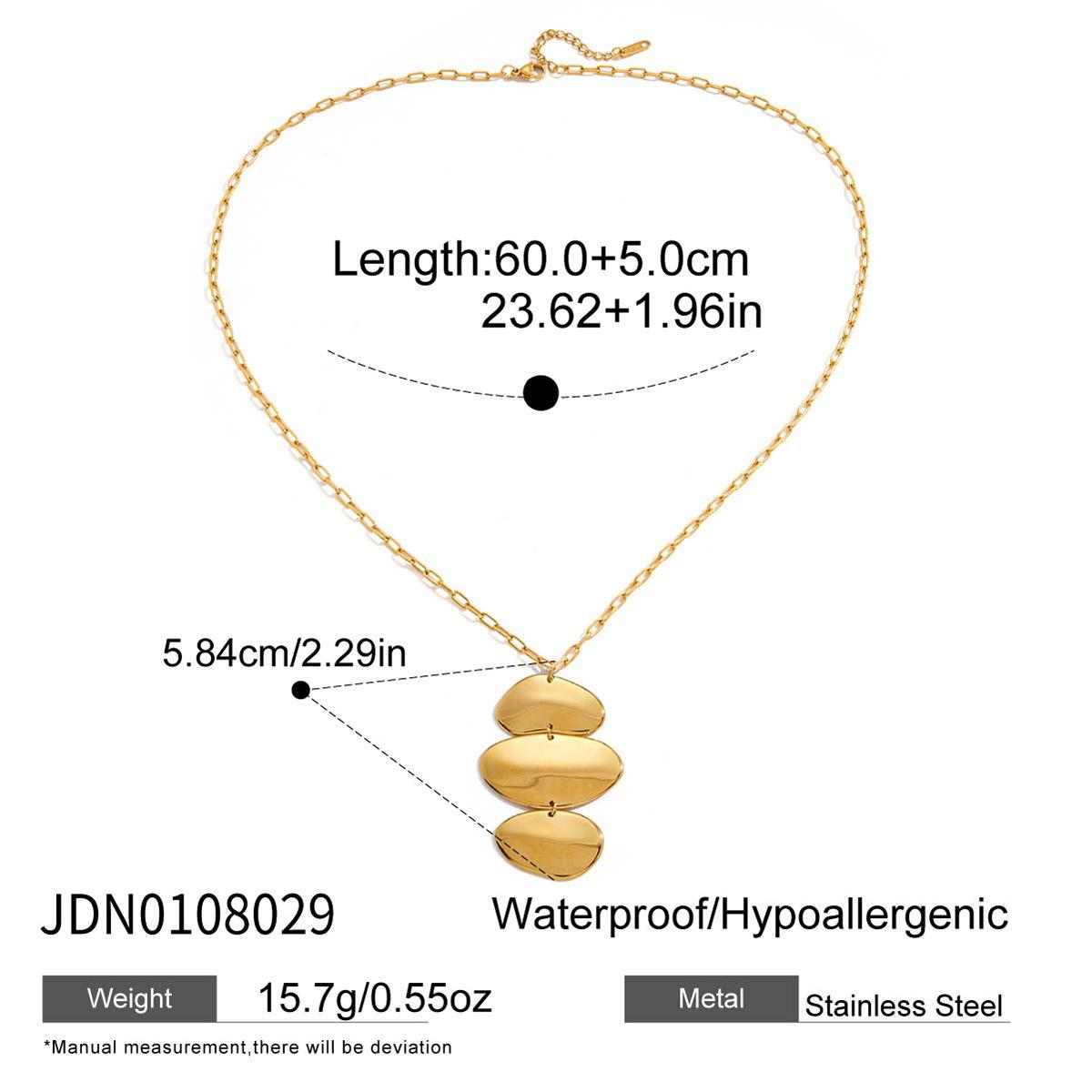 Light luxury 18K irregular disc pendant necklace accessories