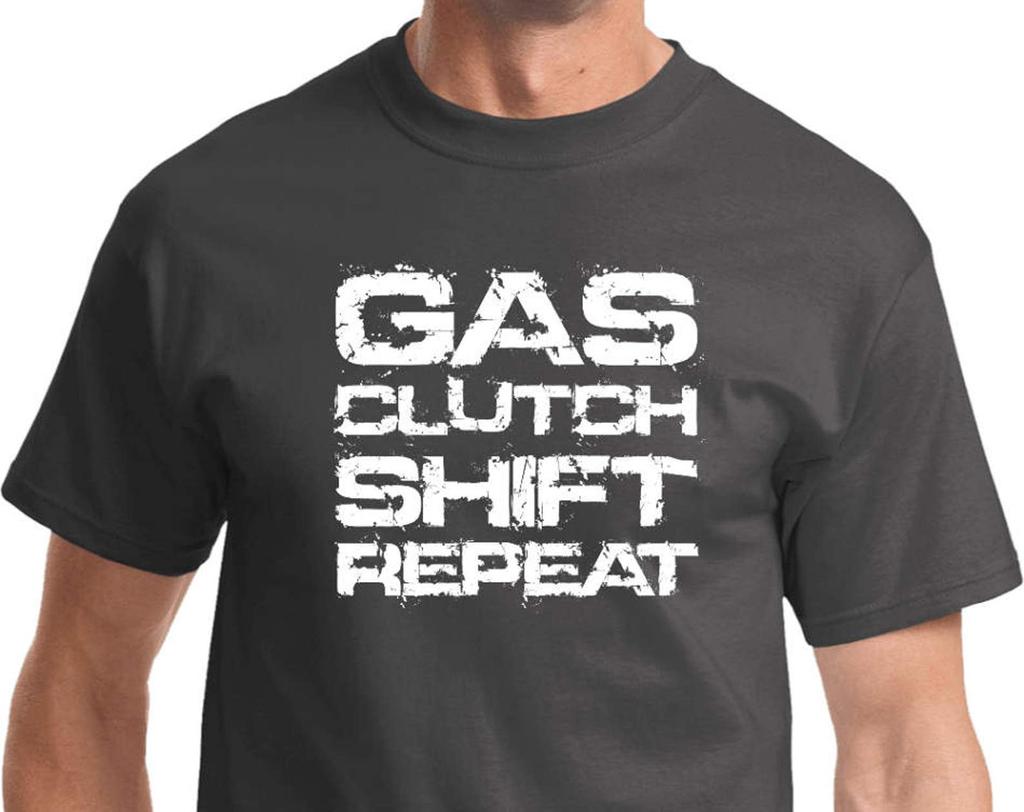 White Gas Clutch Shift Repeat Tee T-Shirt WGCSR-PC61