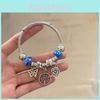 Stainless Steel Open Bangle With Life Tree Motif And Butterfly Elements For Female Fashion Accessory