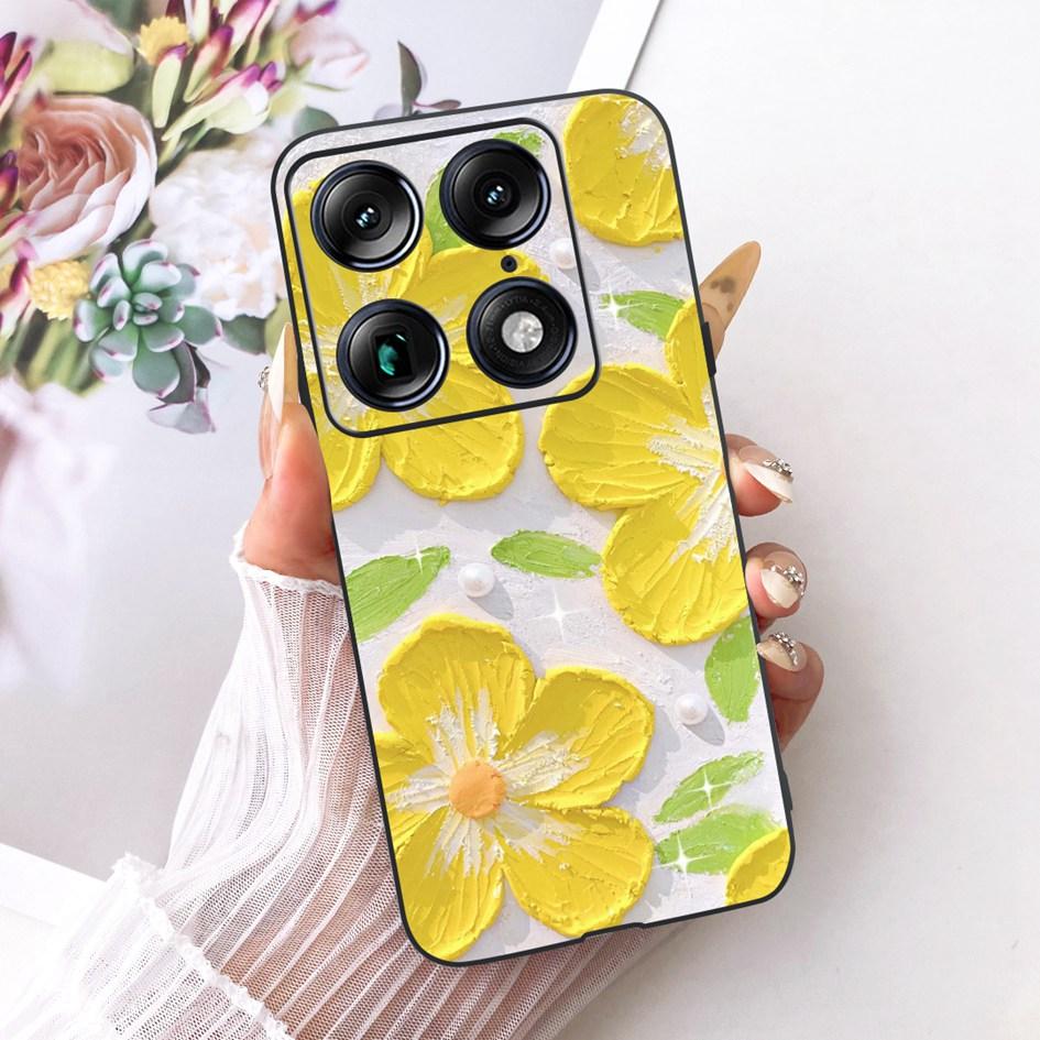 For Motorola Signature 2026 Case Popular Flower Marble Painted Cover Soft Silicone Black Phone Shell For Moto X70 Air Pro Fundas