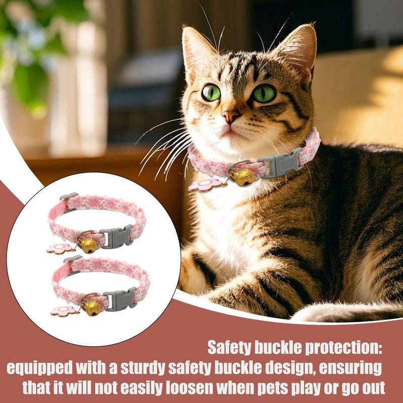 Haustierhalsband mit Schnalle und Glöckchen Verstellbares Katzenhalsband mit Sicherheitsverschluss für Welpen Kätzchen Sachen Dinge Outdoor Spaziergang Zubehör