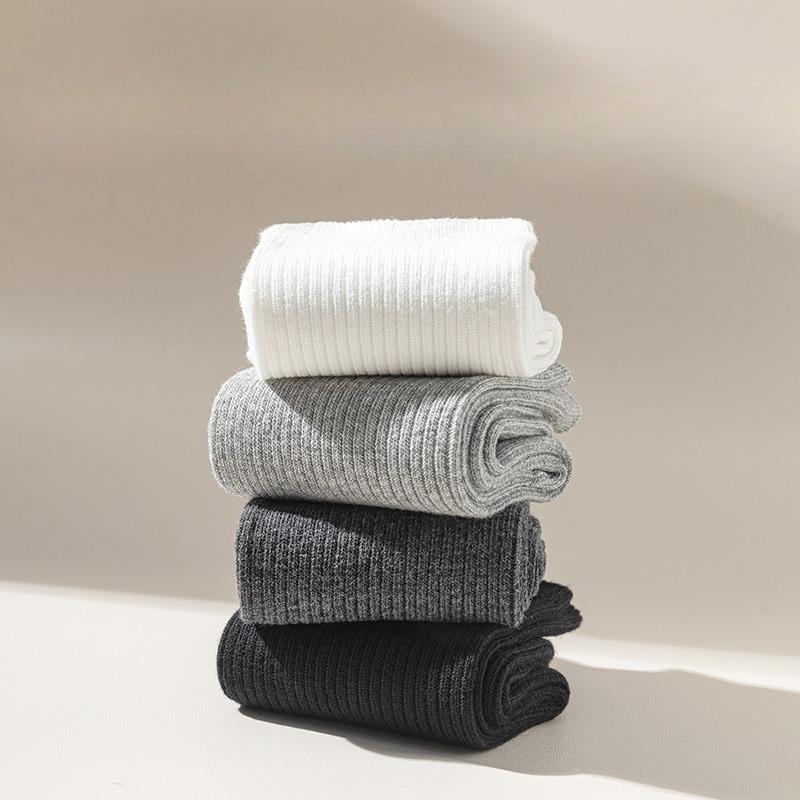 Women's Anti-pilling Cotton Socks, Breathable, Deodorizing, Antibacterial, Sweat-absorbing, Solid Color Boneless Socks, Pile Socks