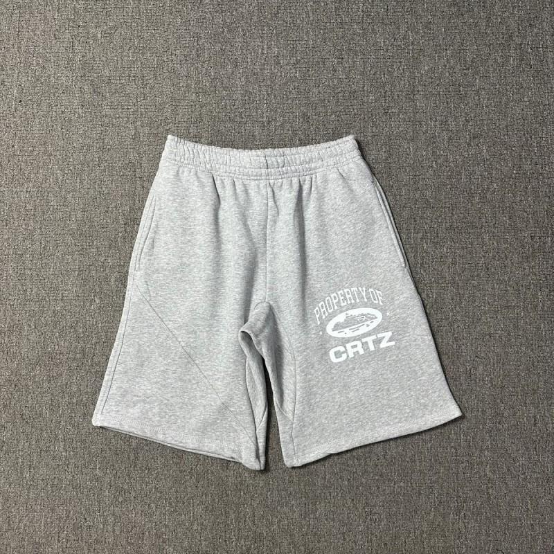 Corteiz Streetwear Short Pants Men Women Alcatraz Ship Print Loose Fit Cotton Shorts
