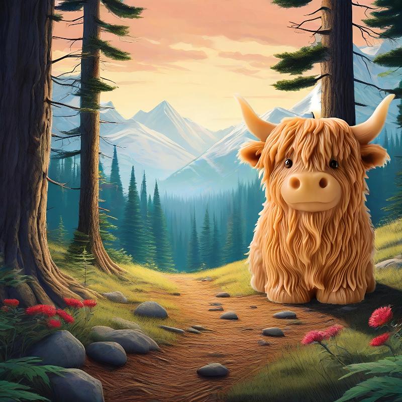 2025 New Alpine Cow Silicone Mold, Suitable for Resin Casting, Jewelry Making and Diy Handicrafts, Highland Cow Design