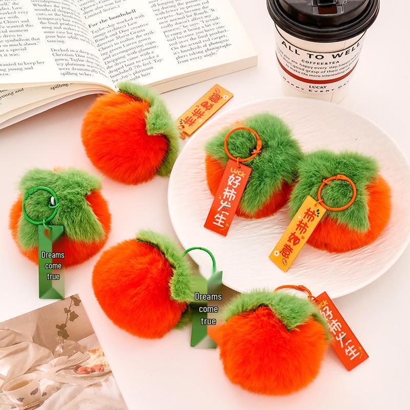 

Очаровательный брелок-подвеска для сумки: Плюшевый кулон-украшение в виде хурмы - Идеальный маленький подарок для студентов 3 Pieces