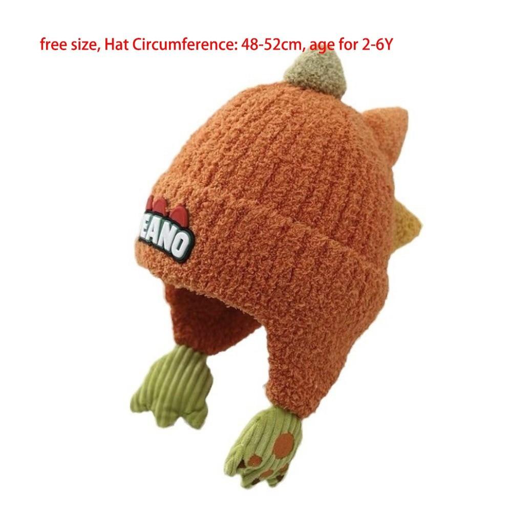 Cute Dinosaur Ear Protection Hat Warm Beanie Hat New Balaclava  Autumn and Winter