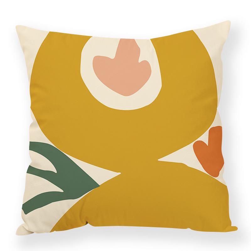 Ins Abstract Modern Simple Plush Pillowcase Line Decoration Pillow Car Office Waist Rest