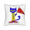 Cute Kitten Petes the cat   Square Pillow Cases  Cushion Cover Awesome Zipper Decor Throw Pillow Case Cover for Living Room