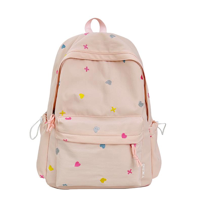 

Student schoolbag cute print Japanese casual versatile backpack junior high school lightweight burden reduction large capacity backpack . розовый