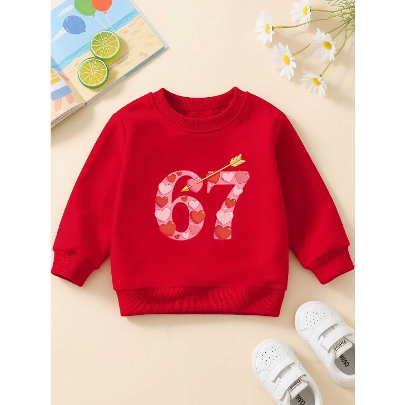 European sizes A Stylish Crewneck Sweatshirt for Kids, Made from Casual with Long Sleeves And a Slightly Stretchy Material