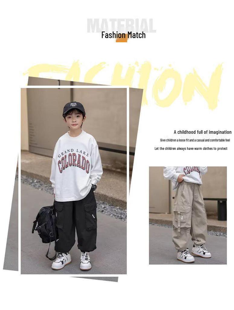 Boys' 2025 Spring & Autumn Casual Long Trousers - New Style for Middle & Older Children