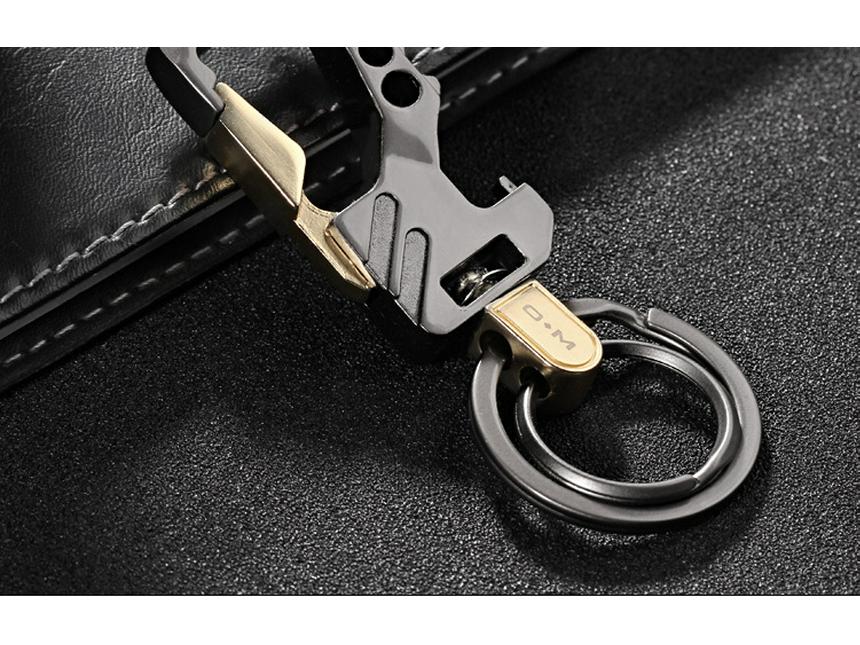 Aoma Customizable Men's Stainless Steel Keychain with Belt Loop Pendant
