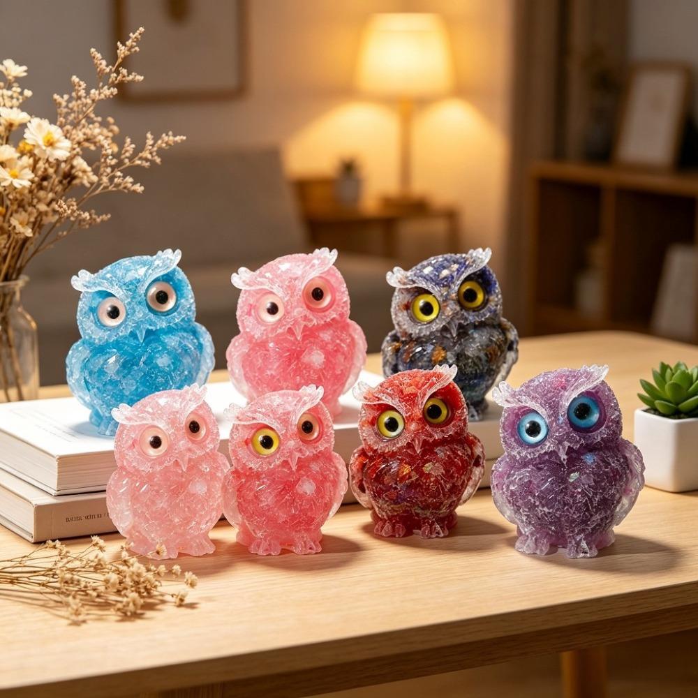 Cute Owl Crystal Gravel Home Ornaments Handicrafts Decorative Gifts Home Ornaments