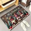 1pc Three Santa Claus Doormats Festive Floor Mat Living Room Rug for Bedroom Welcome Mat Outdoor Rug Christmas Rug