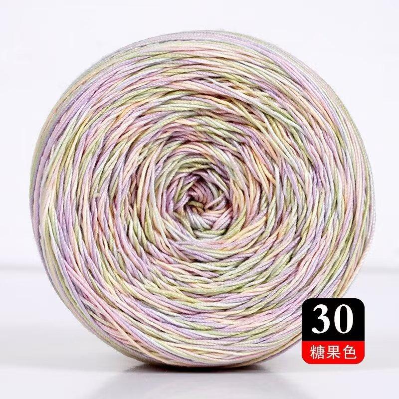 50g/Rotolo Filato di Cotone in Pizzo per Torta per Uncinetto & Maglia Fatto a Mano Fai da Te Morbido Caldo Filato Colorato a Gradiente Filo Materiali per Maglioni