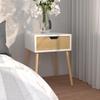 Day and Night - Day and Night White and Sonoma Engineered Wood Bedside Table 40x40x56 Cm