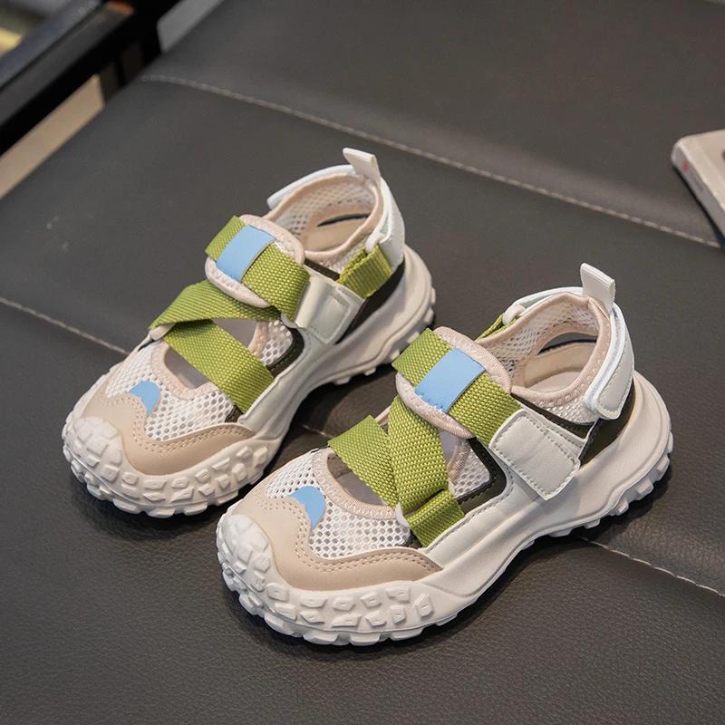 Children Sports Sandals 2024 Summer New Girls Mesh Running Shoes Kids Fashion Versatile Princess Sports Shoes Wear-resistant