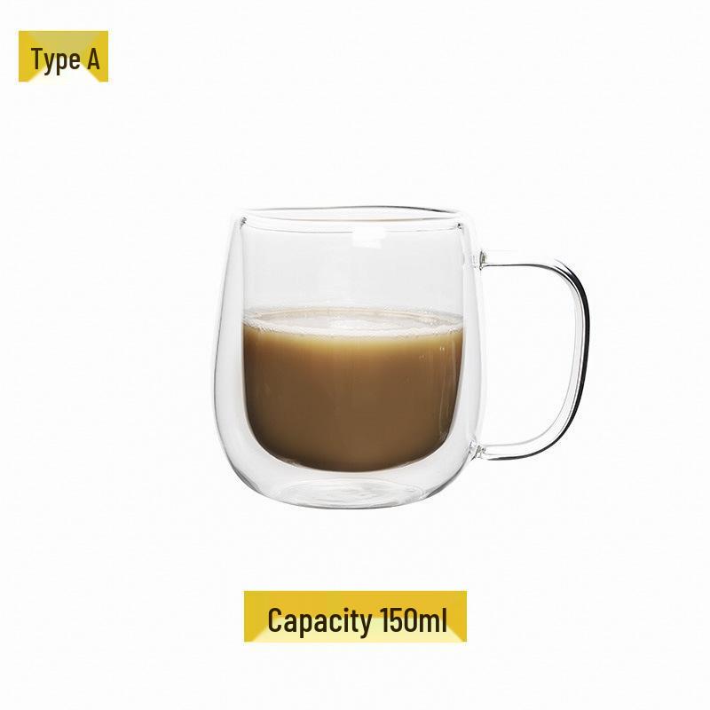 Πρωινό Κούπα με Χειρολαβή από Διπλό Τοίχωμα Βοριοπυριτικού Γυαλιού