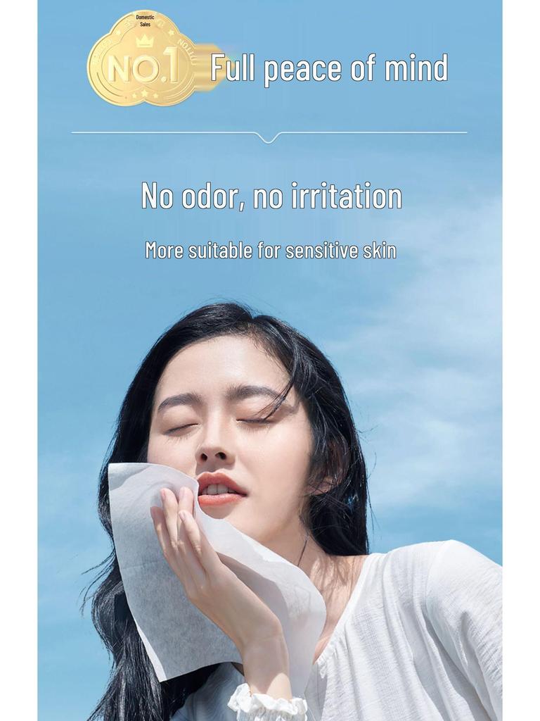 Purcotton Soft Dual-Use Disposable Face Towels, M Size (6 Packs) - Pure Cotton Wipes for Dry & Wet Cleaning and Makeup Removal.