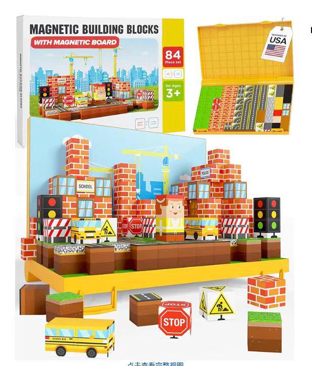 Magnetic Building Cubes: Educational Pink Castle Engineering Blocks